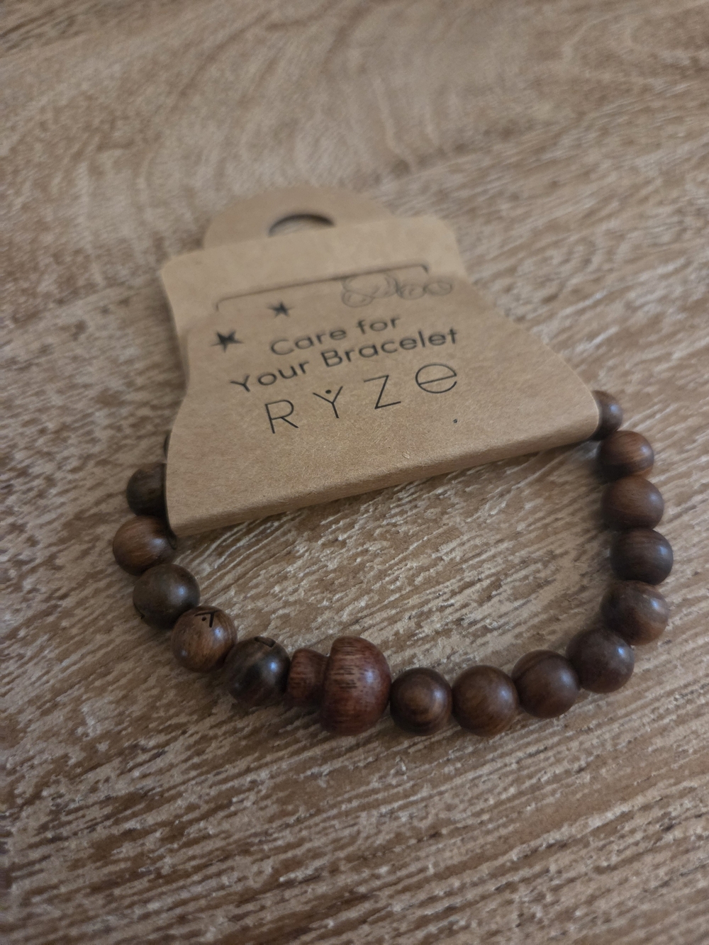 Women's Brown Wooden Bead Bracelet